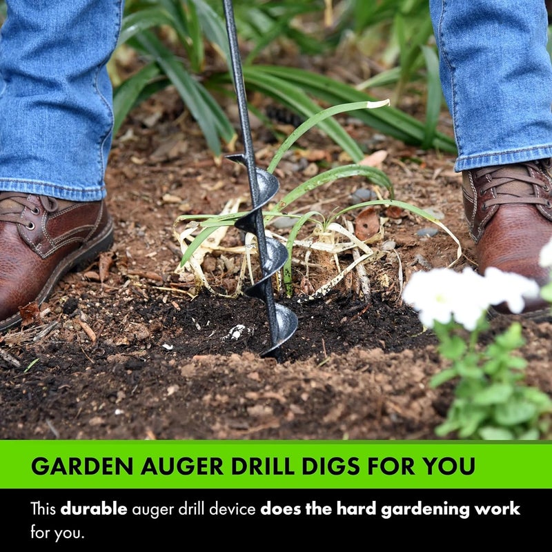 Yard Butler Roto Digger 30” Auger Drill Bit, IRD-2 - Digging Tool for Effortless Bulb Planting - Multi-Use Drill - Heavy-Duty Garden Tool - Power-Coated Steel - Rust-Resistant - Image 2
