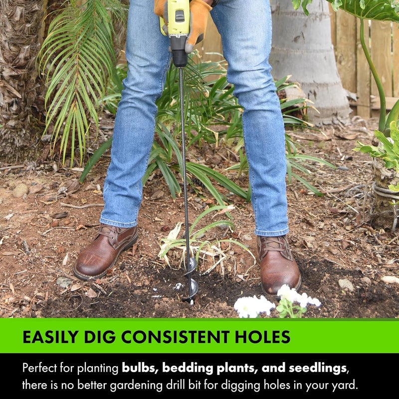 Yard Butler Roto Digger 30” Auger Drill Bit, IRD-2 - Digging Tool for Effortless Bulb Planting - Multi-Use Drill - Heavy-Duty Garden Tool - Power-Coated Steel - Rust-Resistant - Image 3