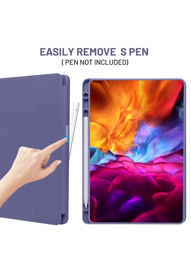 ELTRAZONE Case Compatible with Samsung Galaxy Tab A9 Plus / A9+ 11 Inch 2023, SM-X210/X216/X218 | Trifold Stand Protective Case with Pen Holder | Auto Sleep/Wake Function | Durable Blue Grey Case for Samsung Tab A9+ Protection - Image 2