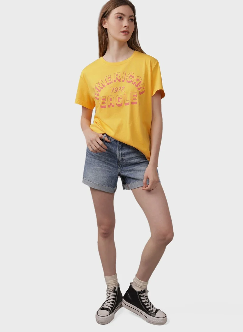 American Eagle Crew Neck Boyfriend T-Shirt