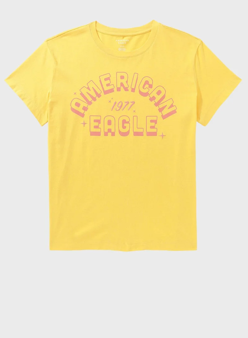 American Eagle Crew Neck Boyfriend T-Shirt