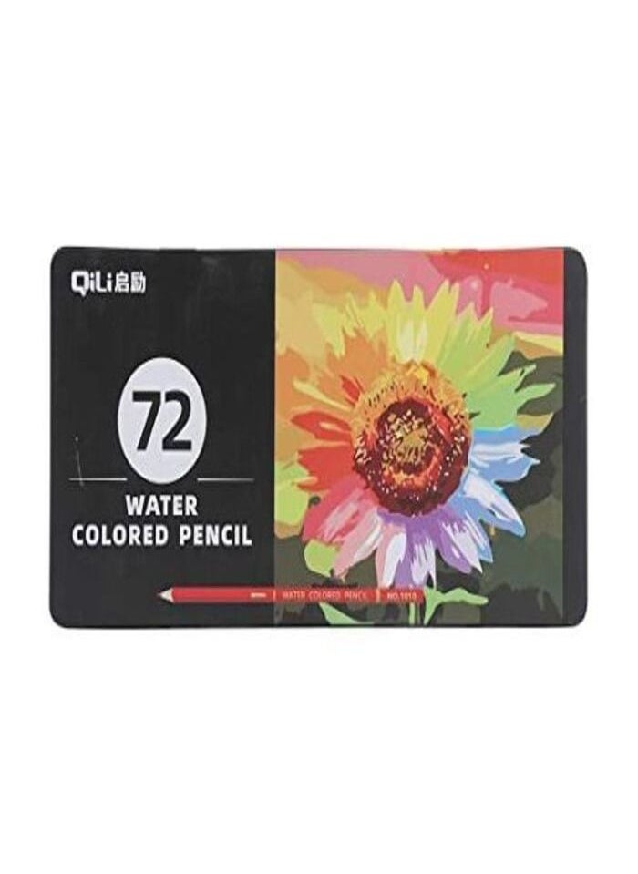 qilib Watercolor pencils 72 water soluble watercolor wooden pencil (72 Assorted Colours)  - Image 1