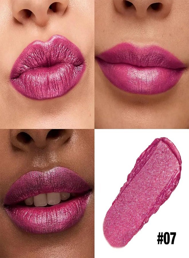FeiCuiYun Mauve Pink Shimmer Metallic Moisturizing Glow Plumping Lipstick Makeup, Lipstick with Metallic 3D Shine Lightweight Hydrating Formula, Glitter Lip Gloss Stain Long Lasting Waterproof (07#Mauve Pink) - Image 3