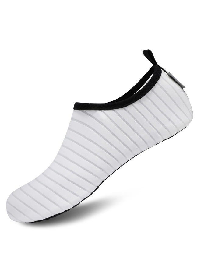 VIFUUR Water Sports Shoes Barefoot Quick-Dry Aqua Yoga Socks Slip-on for Men Women, White, 12.5-13 Women/11-11.5 Men - Image 1
