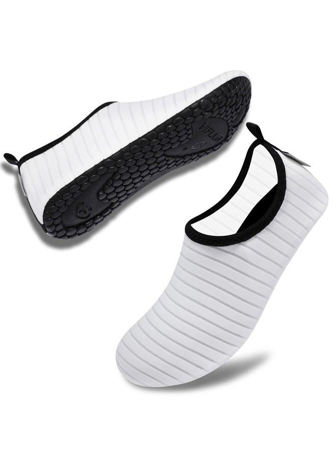VIFUUR Water Sports Shoes Barefoot Quick-Dry Aqua Yoga Socks Slip-on for Men Women, White, 12.5-13 Women/11-11.5 Men - Image 2