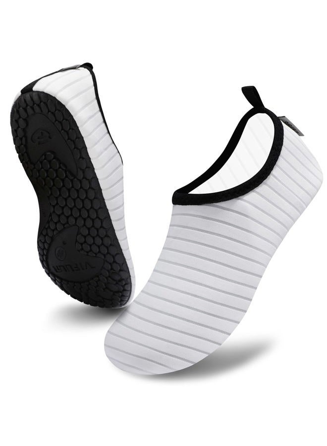VIFUUR Water Sports Shoes Barefoot Quick-Dry Aqua Yoga Socks Slip-on for Men Women, White, 12.5-13 Women/11-11.5 Men - Image 3