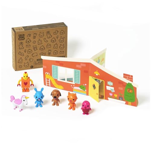 Sago Mini Figurine Pack with 6 Toy Figures and Folding Playhouse Kids Toys for Boys Girls Ages 3 and up - Image 1