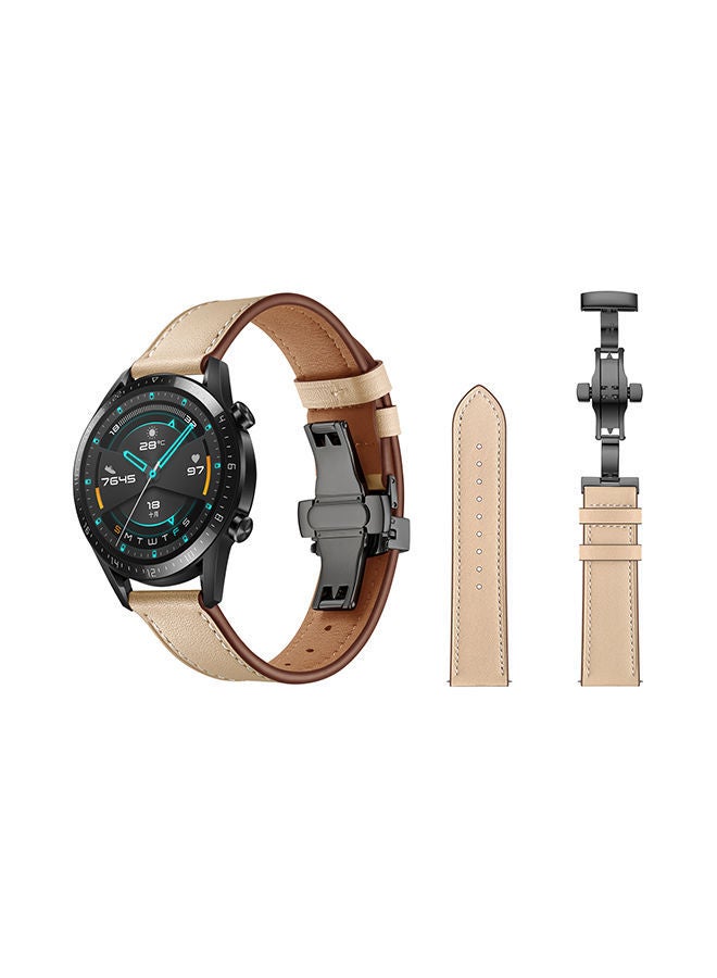 NIBEMINENT Stylish Replacement Band For Huawei Watch GT/GT 2 46mm Cream Sand - Image 2