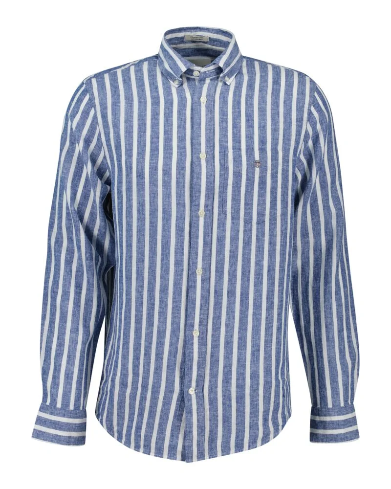 GANT  Regular Fit Striped Cotton Linen Shirt for Men | Best Price UAE