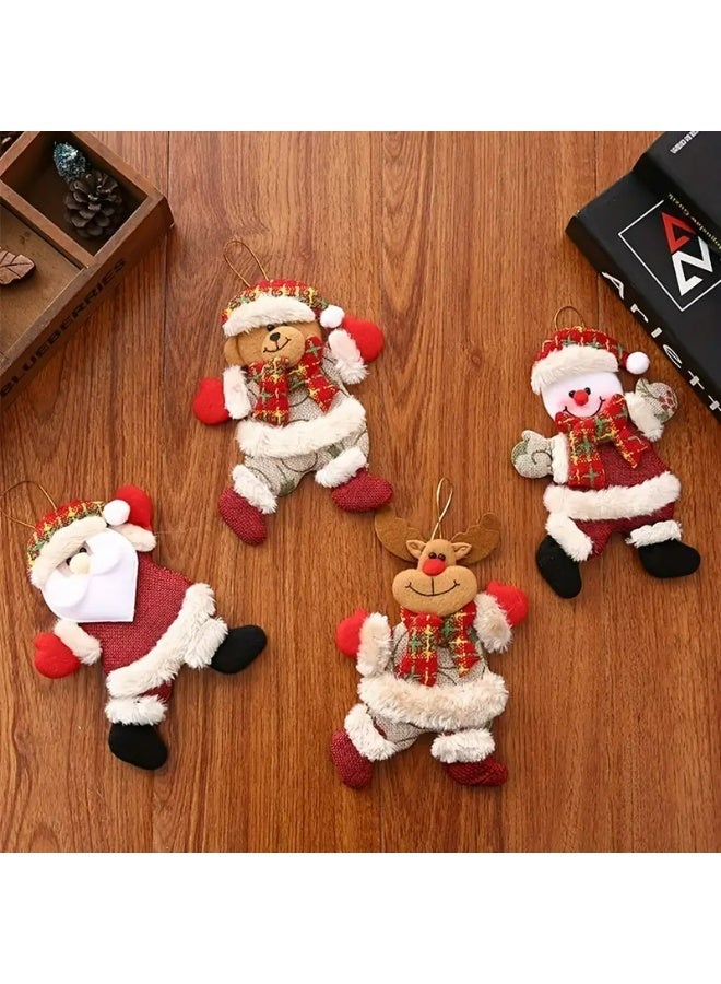 Kandid مجموعة زينة شجرة عيد الميلاد KANDiD، زينة رجل الثلج، الرنة، والدب للمنزل والحديقة، زينة حفلات (4 قطع - سانتا كلوز، رجل الثلج، الرنة والدب) - Image 2