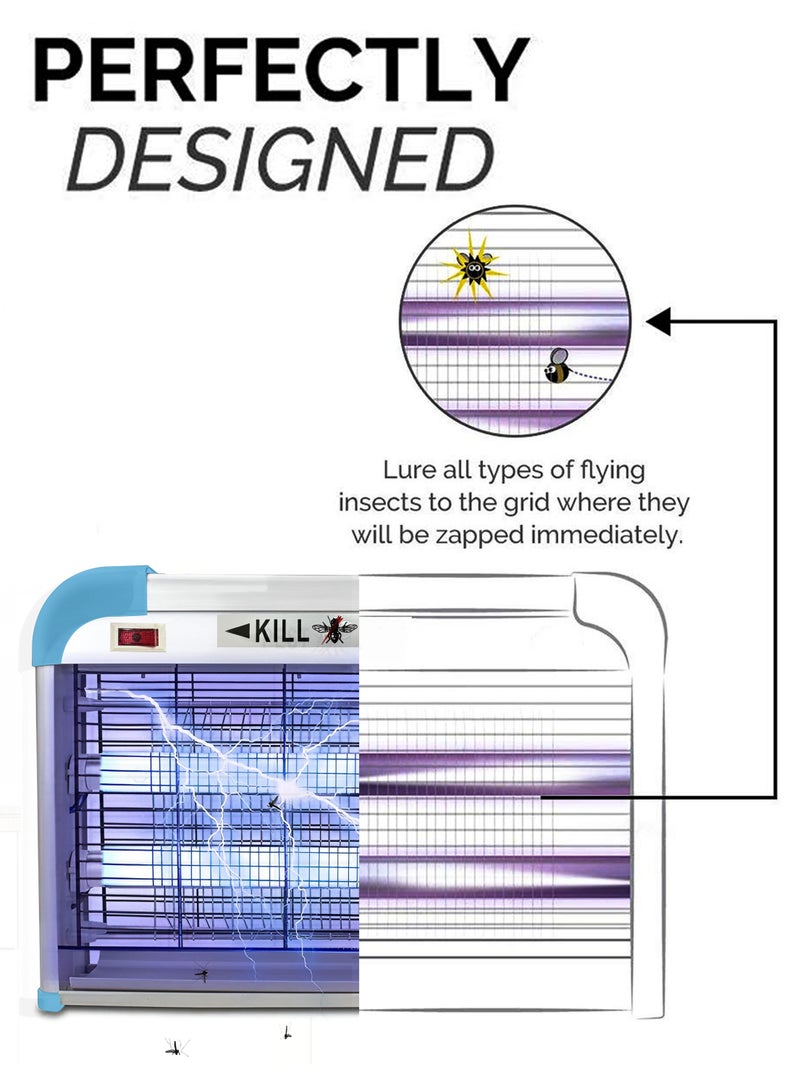 DBLEW 20W Hanging Electric Fly Swatter Mosquito Killer Grill Mosquitoes UV Light Lamp Insects Trap Bug Zapper with Grid Mesh for Home and Outdoor Pest Control - Image 3
