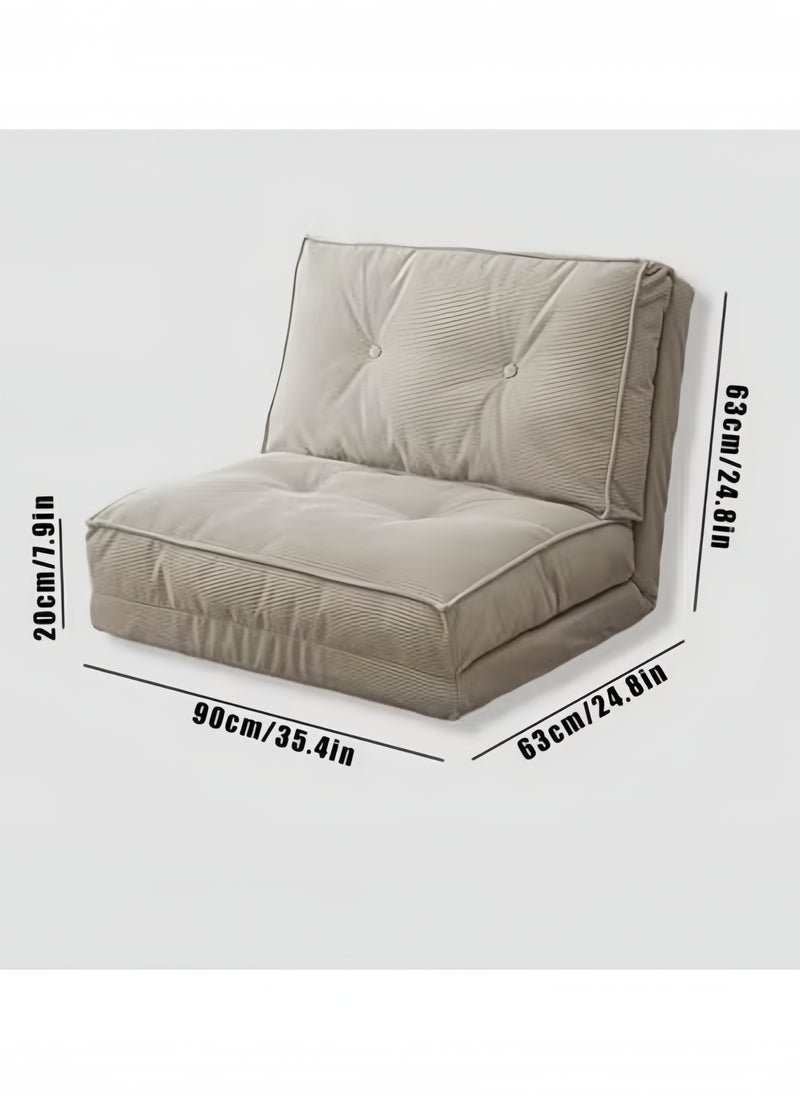 Floor Sofa with Back Support, 5 Reclining Poistion Adjustable Bed, Folding Lazy Bed, Floor Lounge Chair, Gaming Recliner Sofa for Sleeping, Gaming, Reading White