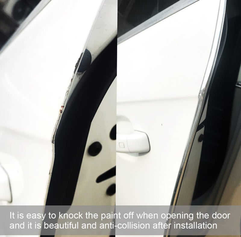 YIJINSHENG YIJINSHENG Car Door Edge Guards Chrome Silver Universal U Shape Moulding Trim Strip Automotive Guard Door Protector Edge Guard Decorative for Sedans, Trucks, SUV, ATV (32FT, Silver)  - Image 5