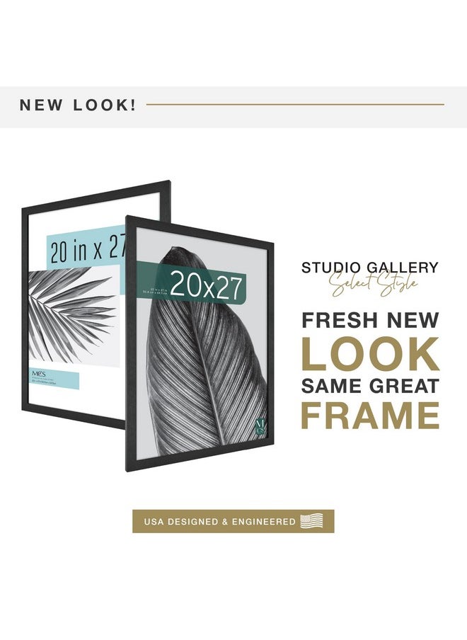 MCS MCS Studio Gallery 20x27 Poster Frame Black Woodgrain, Vertical & Horizontal Wall Hanging Large Picture Frame for Photos, Posters & Art Prints (1-Pack)  - Image 1