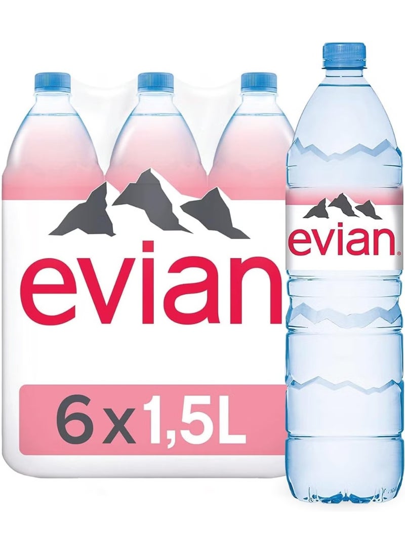 إيفيان مياه إيفيان المعدنية الطبيعية 1.5 لتر × 6 زجاجات PET – ترطيب جبلي نقي - Image 5