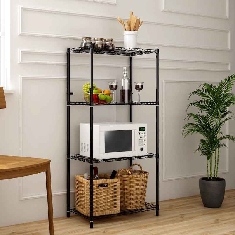 TUNEHOME TUNE HOME Kitchen Cabinet with 4 Shelves HeavyDuty Storage Holds Up to 10x Weight Easy Assembly with Video Guide Spacious Trays Elevated Design for Easy Cleaning Black Metal  - Image 1