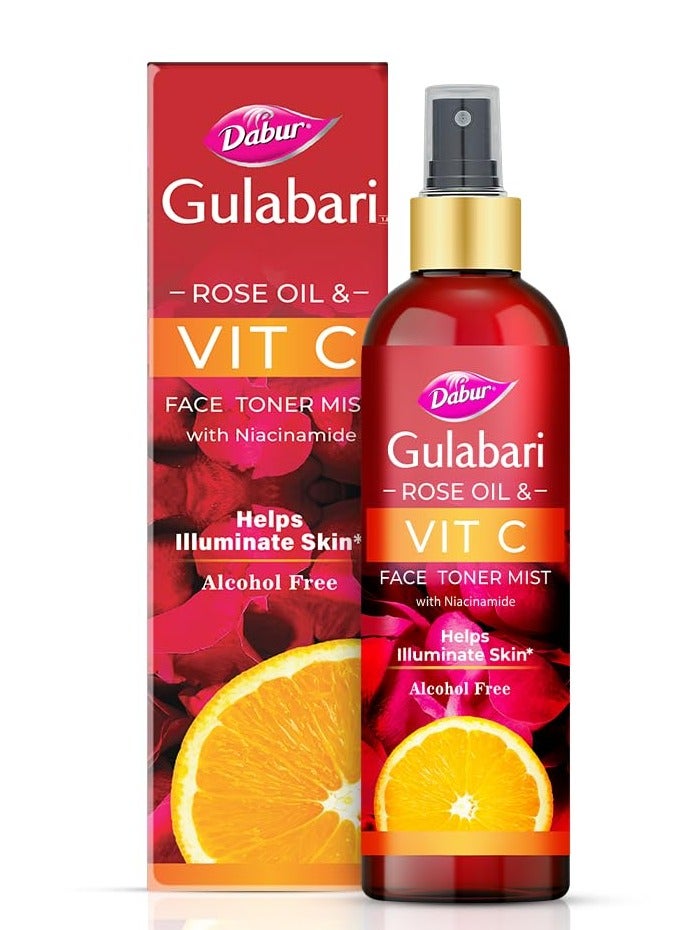 دابر غولاباري تونر تونر للوجه بزيت الورد وفيتامين ج مع النياسيناميد - 100 مل | تونر لبشرة مشرقة | يحسن لون البشرة غير المتجانس ويشد المسام | - Image 1