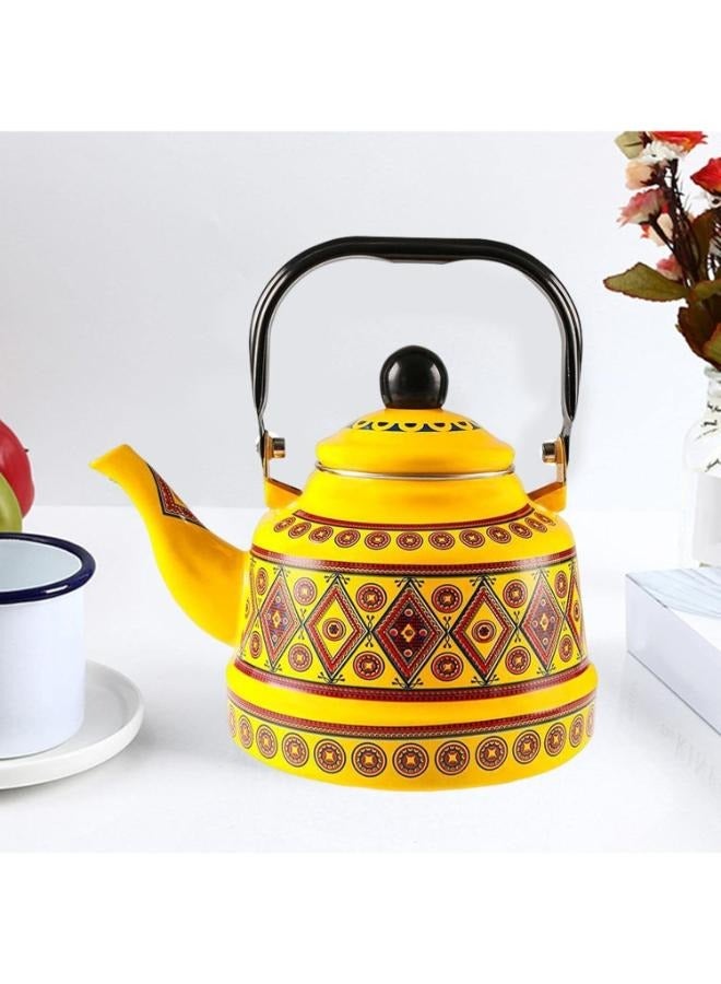 2.5L Enameled Tea Kettle Tea Pot Glazed Portable Stovetop for Home - Image 1