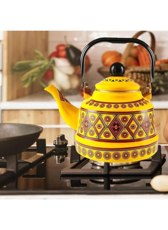 2.5L Enameled Tea Kettle Tea Pot Glazed Portable Stovetop for Home - Image 4