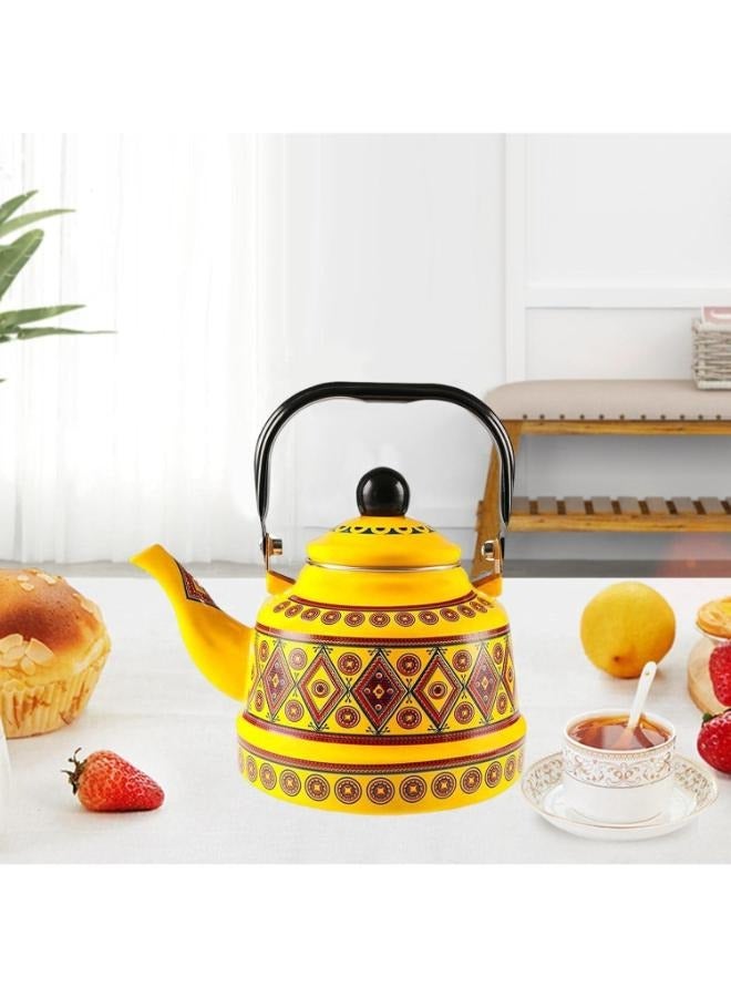 2.5L Enameled Tea Kettle Tea Pot Glazed Portable Stovetop for Home - Image 5