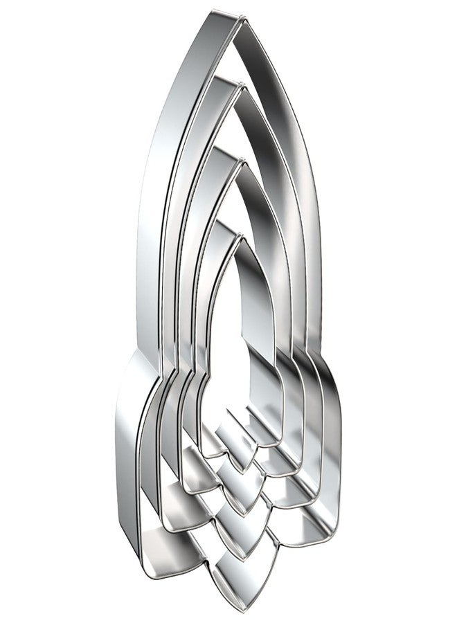 QAAQS Rocket Cookie Cutter Set Large - 5 Inch, 4 Inch, 3 Inch, 2 Inch - 4 Piece Space Cookie Cutters Shapes Molds - Stainless Steel - Image 1