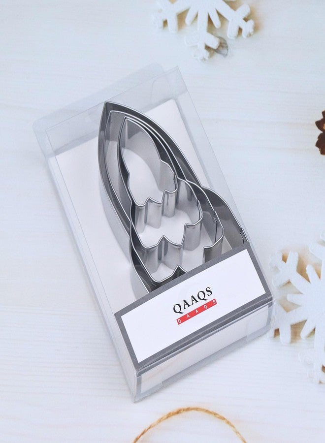 QAAQS Rocket Cookie Cutter Set Large - 5 Inch, 4 Inch, 3 Inch, 2 Inch - 4 Piece Space Cookie Cutters Shapes Molds - Stainless Steel - Image 5