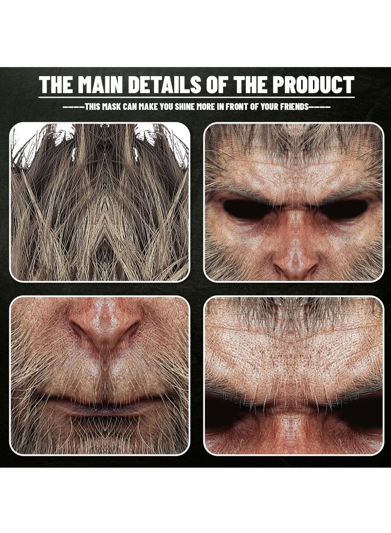 general 2024 New Game Black Myth Wukong Mask, Monkey King Mask Funny Monkey Head Cover Game COS Props Peripherals - Image 2