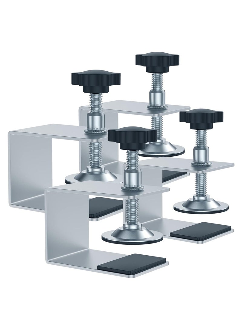 4 قطع من مشابك تركيب واجهة الدرج، مشابك تثبيت زنك، أداة نجارة خشبية قابلة للتعديل المستقرة لطاولات المطبخ والمكاتب، مشابك تثبيت الدرج، أثاث مستقر - Image 1