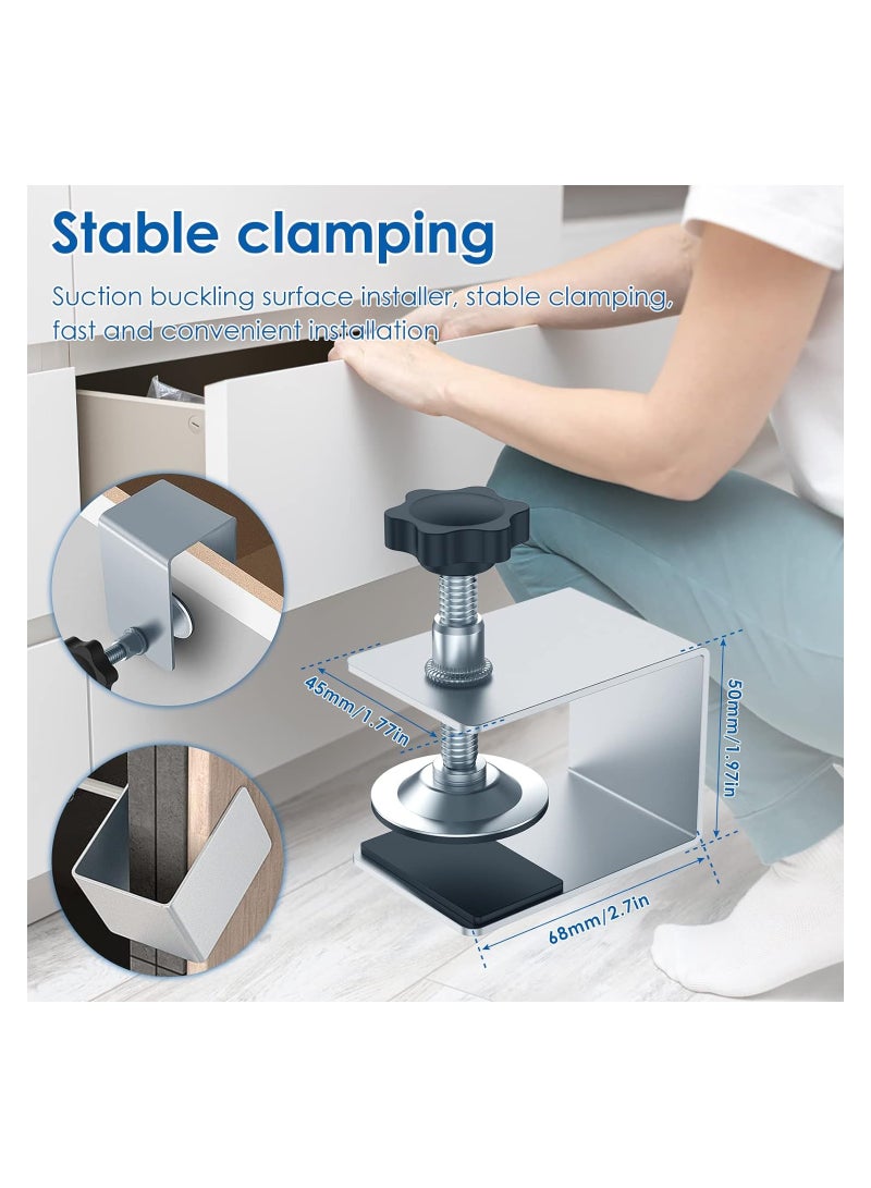 4 قطع من مشابك تركيب واجهة الدرج، مشابك تثبيت زنك، أداة نجارة خشبية قابلة للتعديل المستقرة لطاولات المطبخ والمكاتب، مشابك تثبيت الدرج، أثاث مستقر - Image 4