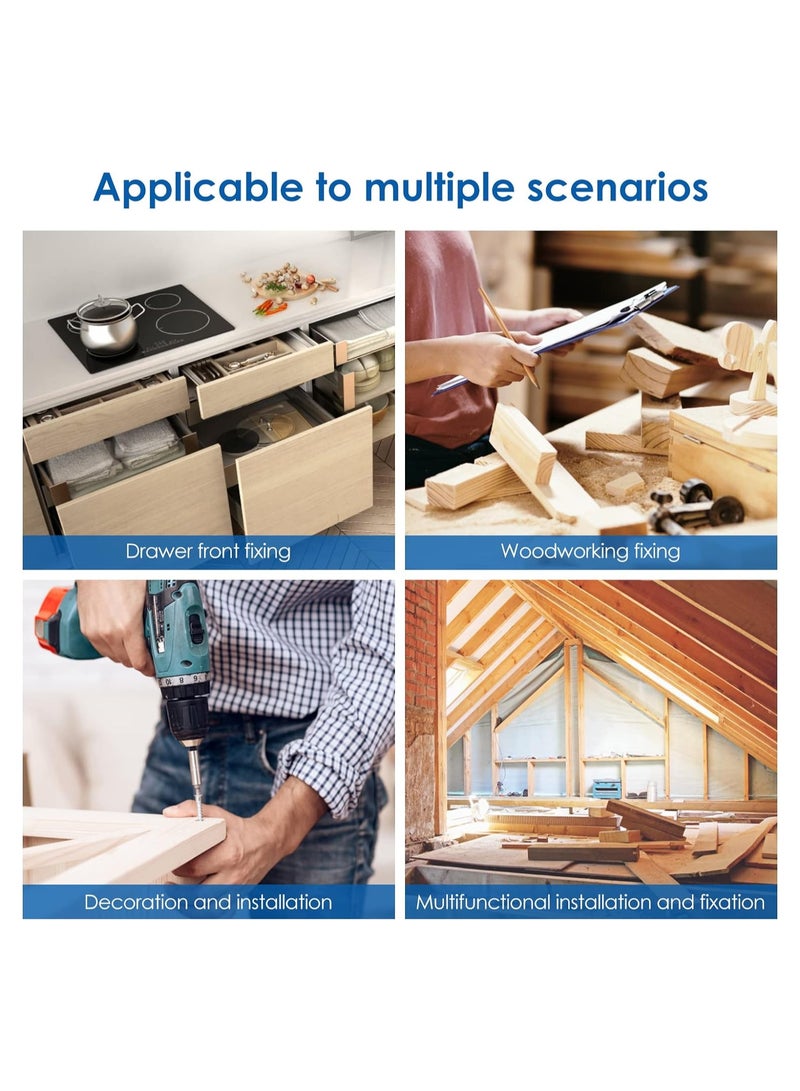 4 قطع من مشابك تركيب واجهة الدرج، مشابك تثبيت زنك، أداة نجارة خشبية قابلة للتعديل المستقرة لطاولات المطبخ والمكاتب، مشابك تثبيت الدرج، أثاث مستقر - Image 3