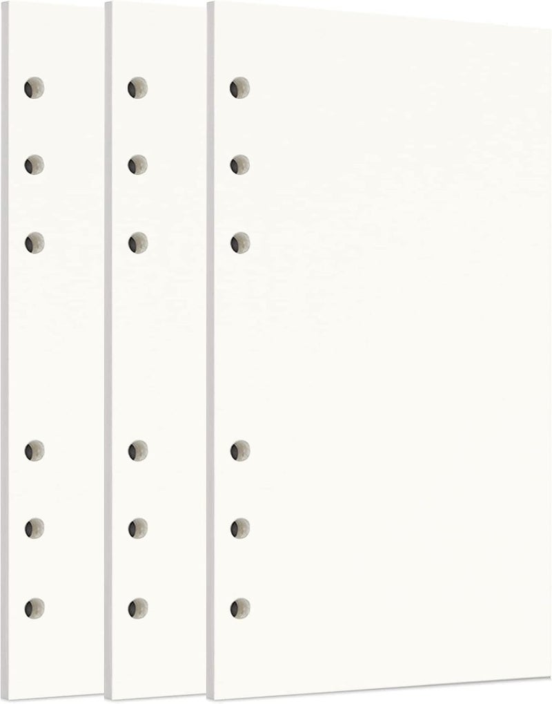 Hardened processed substance 3 Pack A6 135 Sheets/270 Pages Blank Loose Leaf Punched Paper Refills Paper for 6 Hole Binder Personal Organizer Diary Notebook Refillable Planner Climate adapted upgraded quality - Image 1
