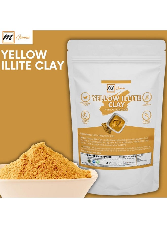mGanna 100% Yellow Illite Clay Powder for Body Scrubs, Face Creams and Lotion Making 1 LBS / 454 GMS - Image 2