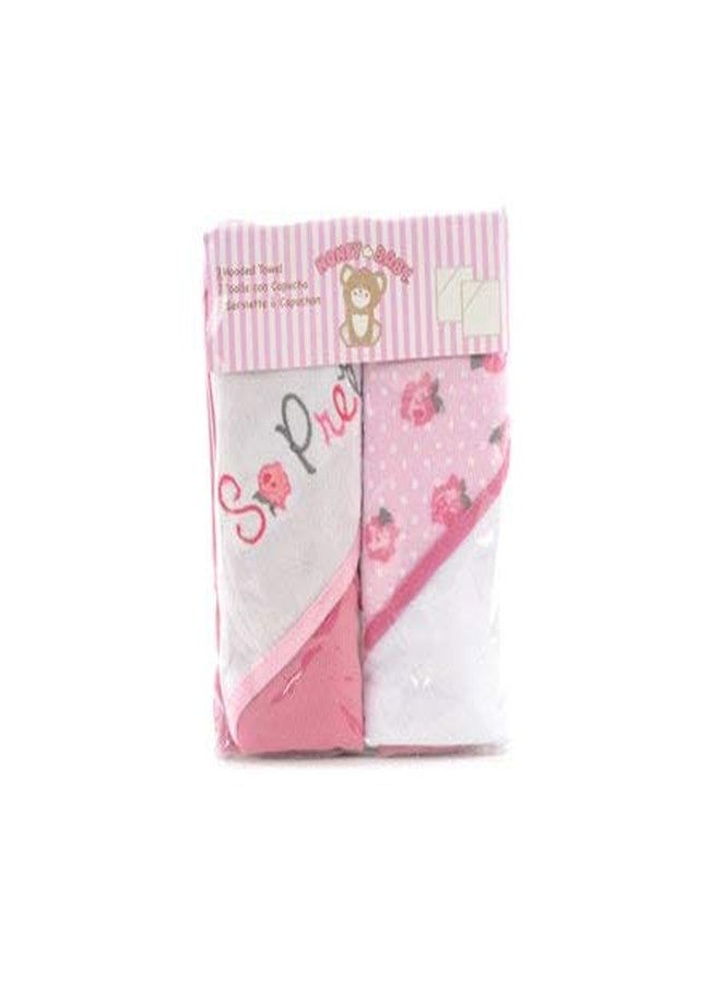 Mummamia Pure Mercerised Cotton Baby Hooded Towel Pack of 2 - Gift Pack (Snow Rose) - Image 1
