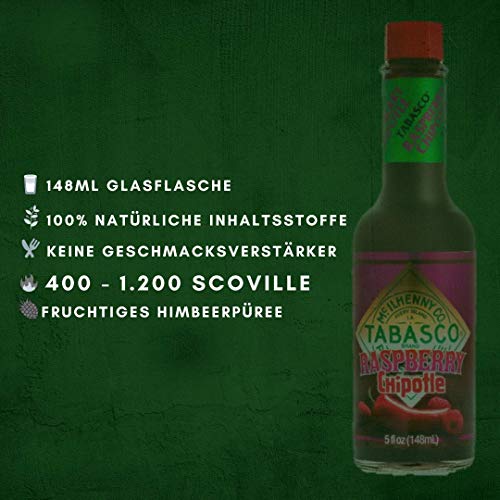 TABASCO Brand Raspberry Chipotle Pepper Sauce, Sweet & Smoky Hot Sauce, Glass Bottle, Vibrant & Fruity Raspberry Hot Sauce, Great for Preparing Fish, Salad Dressing & More, 5 Fl Oz (Pack of 1) - Image 2