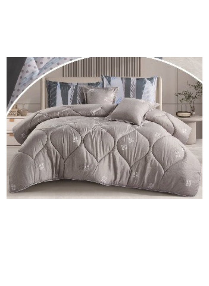 SMART HOME 100% Microfiber Single Bed Mattress, Geometric Design Bed Cover, Reversible, Set of 4, Size 230X170cm  - Image 2