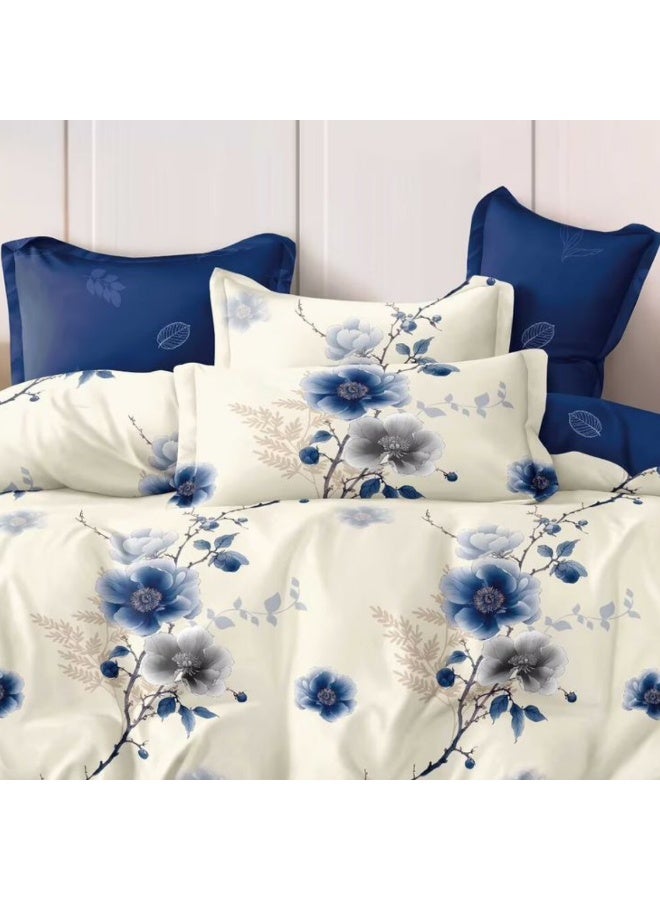 SMART HOME 4-Piece Single Bed Set with Luxurious Filling – Includes a Quilted Comforter, Fitted Sheet, 1 Pillowcase, and 1 Square Cushion Cover – Soft and Comfortable Single Bed Set for Sleeping – Suitable for Bedrooms and Hotels – All-Season Sleeping Set – Quilt Size: 230x170 cm – Made from High-Quality Microfiber - Image 4