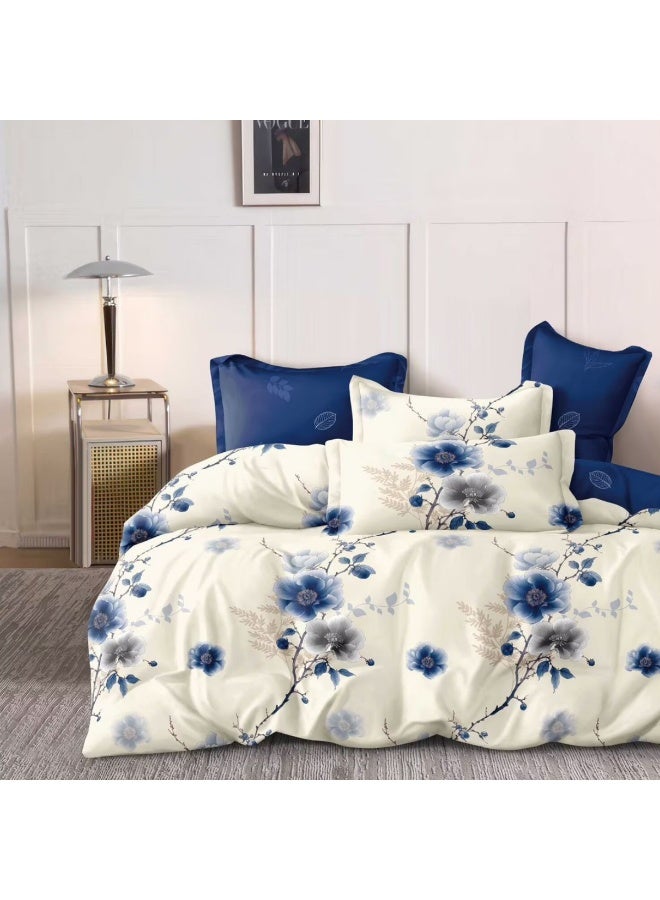 SMART HOME 4-Piece Single Bed Set with Luxurious Filling – Includes a Quilted Comforter, Fitted Sheet, 1 Pillowcase, and 1 Square Cushion Cover – Soft and Comfortable Single Bed Set for Sleeping – Suitable for Bedrooms and Hotels – All-Season Sleeping Set – Quilt Size: 230x170 cm – Made from High-Quality Microfiber - Image 1