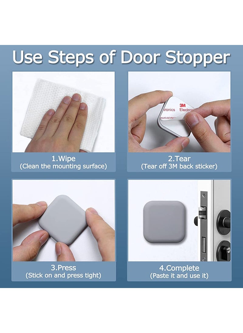 HASTHIP HASTHIP 4Pcs Door Wall Protectors SelfAdhesive Rubber Stop from Door Knobs Rubber Soft Reusable Rubber Wall Protectors Shield for Preventing Damage to Cabinet Handle Bed  - Image 3