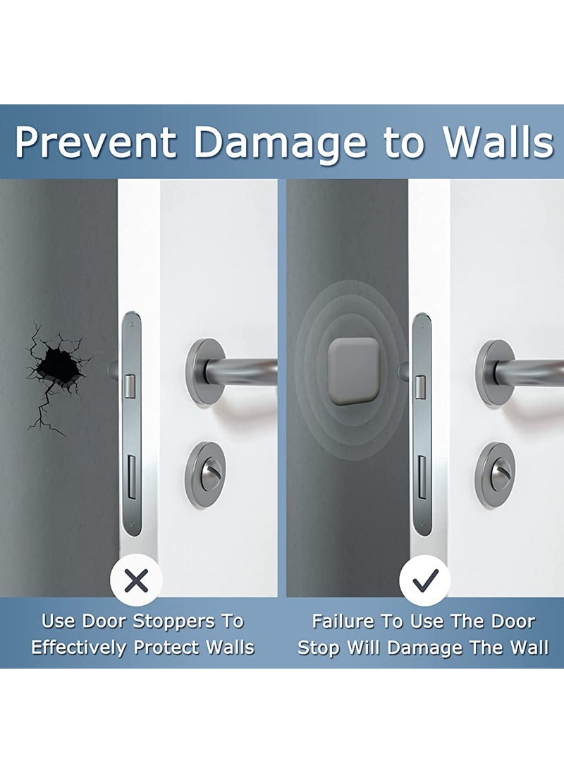 HASTHIP HASTHIP 4Pcs Door Wall Protectors SelfAdhesive Rubber Stop from Door Knobs Rubber Soft Reusable Rubber Wall Protectors Shield for Preventing Damage to Cabinet Handle Bed  - Image 4