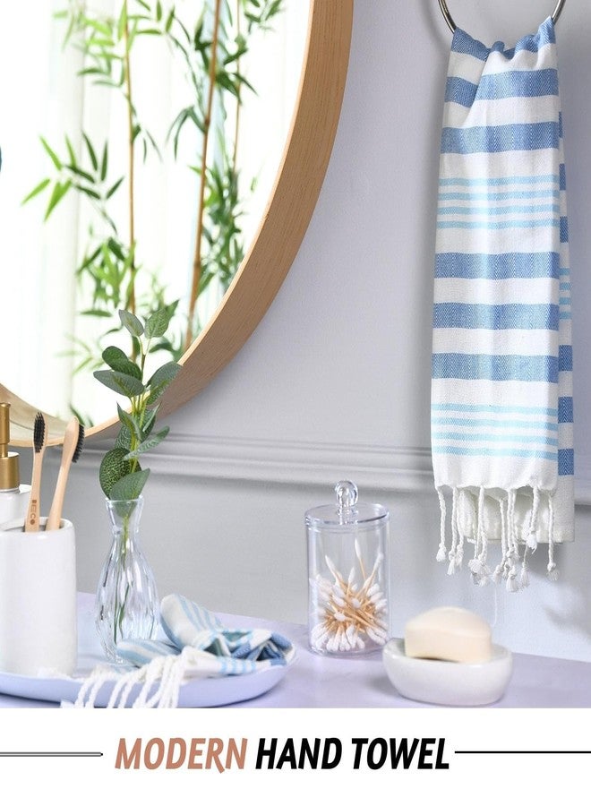 Folkulture Hand Towels for Bathroom | (16 x 30) Set of 2 Decorative Hand Towel with Hanging Loop | 100% Cotton Turkish Hand Towels Set Boho Hand Towel for Kitchen (Fiji - Aqua) - Image 3
