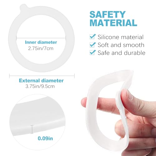 CoguZed 12 Pcs Rubber Seals for Glass Jars, Silicone Gasket Sealing Rings Replacement for Mason Jars, Airtight Leakproof Replacement Jar Gaskets, Fits Most Sizes, White Seal - Image 2
