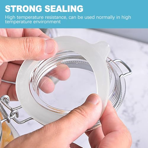 CoguZed 12 Pcs Rubber Seals for Glass Jars, Silicone Gasket Sealing Rings Replacement for Mason Jars, Airtight Leakproof Replacement Jar Gaskets, Fits Most Sizes, White Seal - Image 5