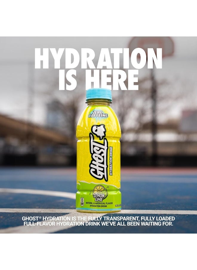 Ghost - Ghost Hydration Drink, Lemon Lime Flavor, Zero Caffeine, Zero Sugar, 16.9 fl oz (500 ml), Pack of 12 - Image 1