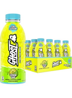 Ghost Hydration Drink, Lemon Lime Flavor, Zero Caffeine, Zero Sugar, 16.9 fl oz (500 ml), Pack of 12