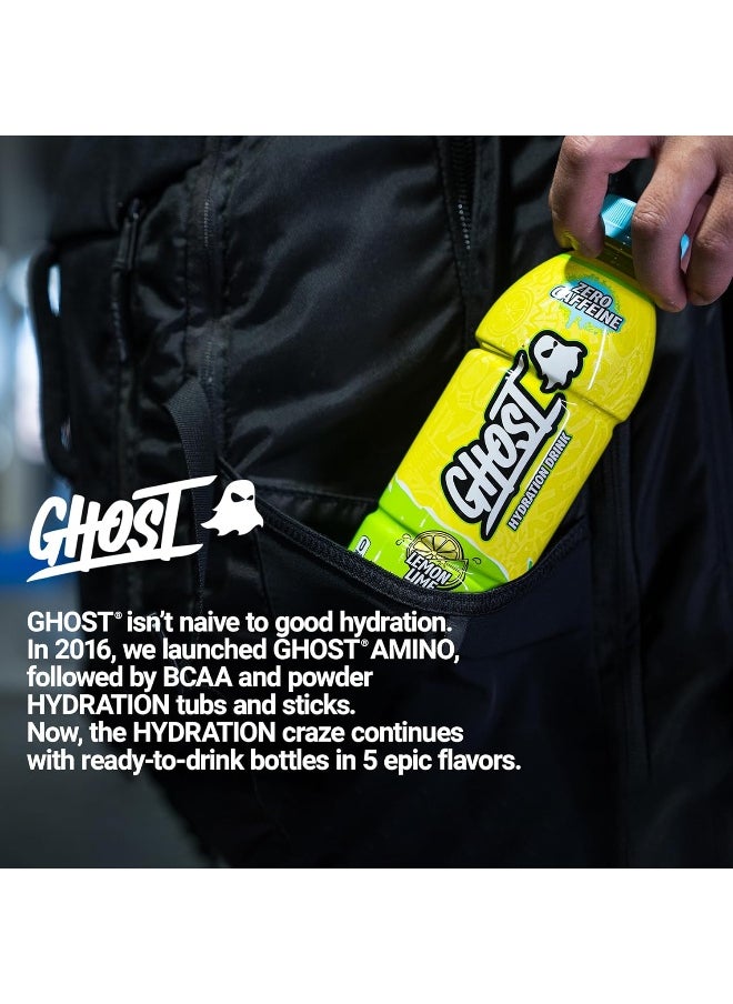 Ghost - Ghost Hydration Drink, Lemon Lime Flavor, Zero Caffeine, Zero Sugar, 16.9 fl oz (500 ml), Pack of 12 - Image 1