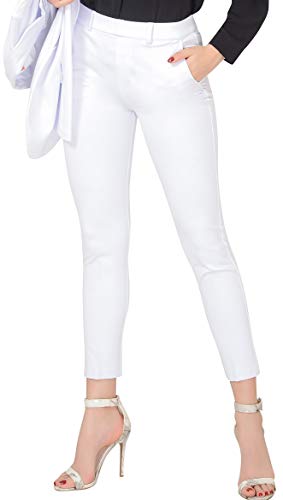 Marycrafts Women's Pull On Stretch Yoga Dress Business Work Pants 2 White - Image 1