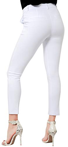 Marycrafts Women's Pull On Stretch Yoga Dress Business Work Pants 2 White - Image 4