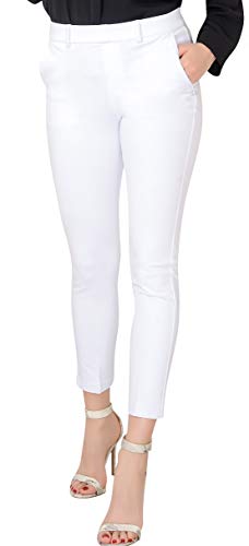 Marycrafts Women's Pull On Stretch Yoga Dress Business Work Pants 2 White - Image 5