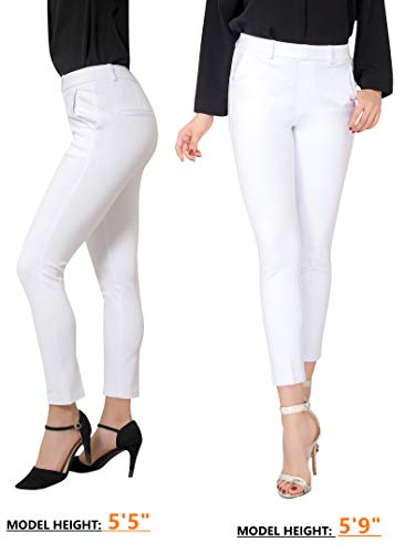 Marycrafts Women's Pull On Stretch Yoga Dress Business Work Pants 2 White - Image 3