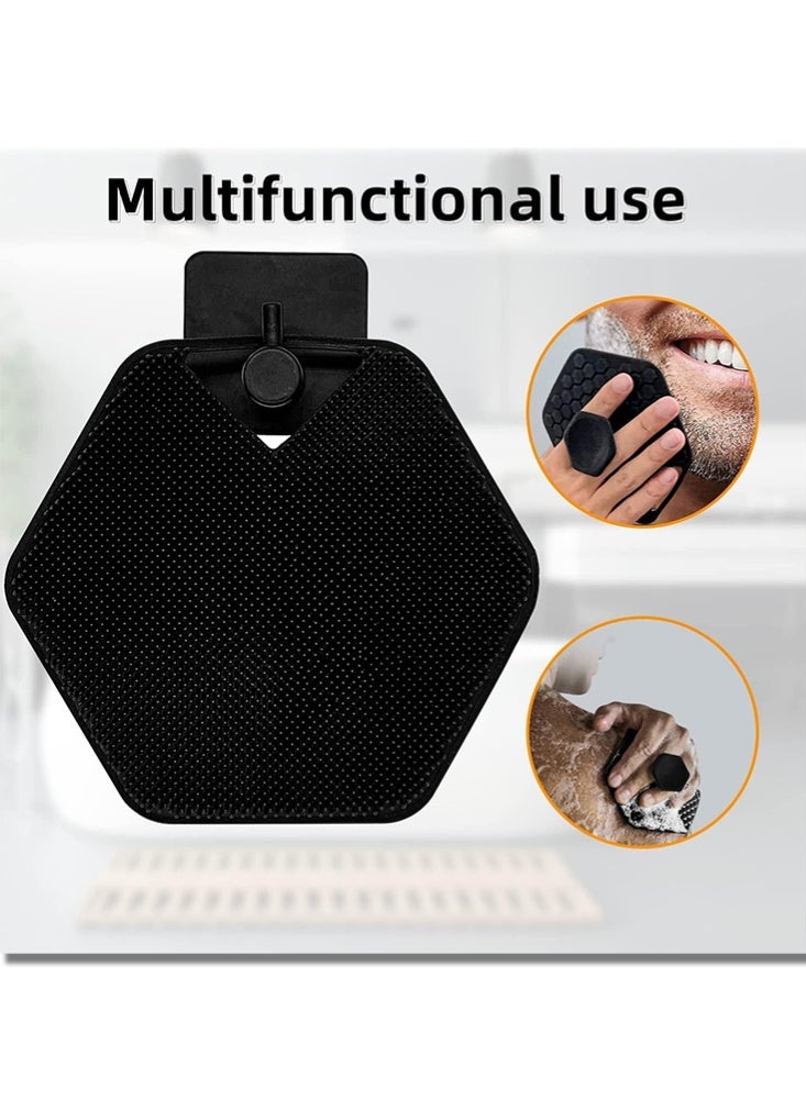 fdsport Silicone Body Scrubber & Storage Hook, Handheld Shower Cleansing Brush Silicone Body Scrubber Shower Gentle Exfoliating and Massage for All Kinds of Skin (Bath Brush - Black) (Black) - Image 5